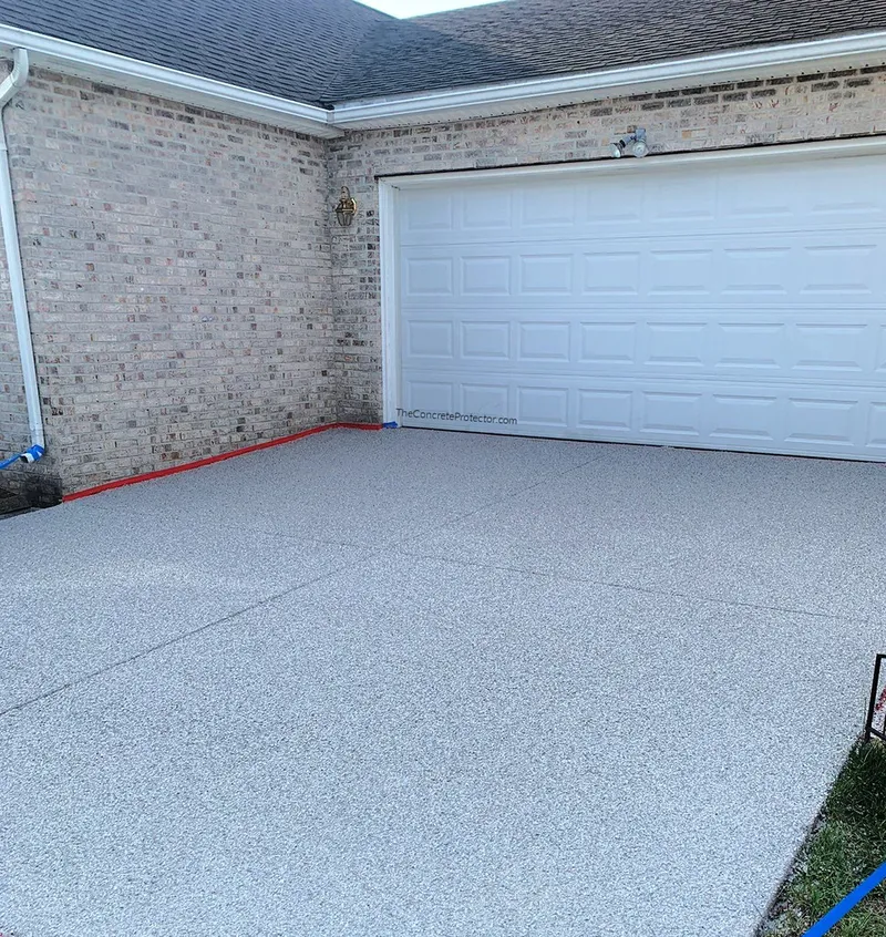 Flake coating on a concrete driveway