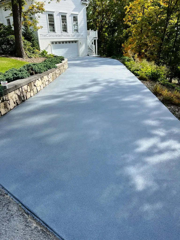 Flake coating on a concrete driveway