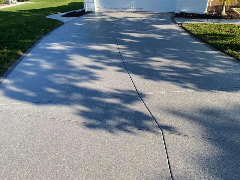 Flake coating on a concrete driveway