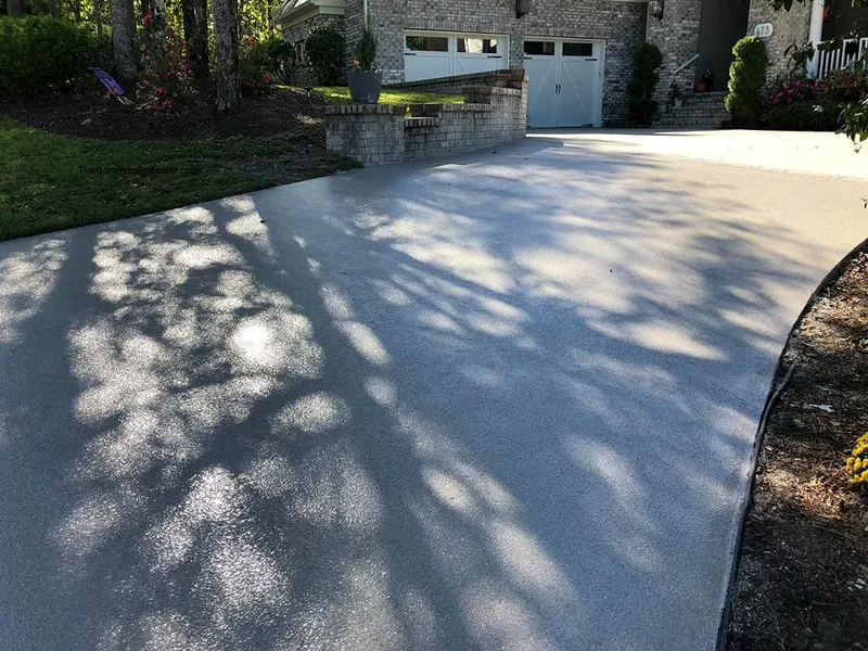 Flake coating on a concrete driveway