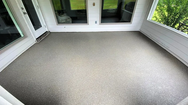 Flake coating on a patio