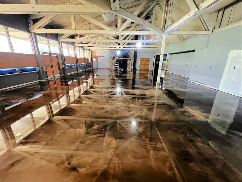 Metallic epoxy on a commercial space
