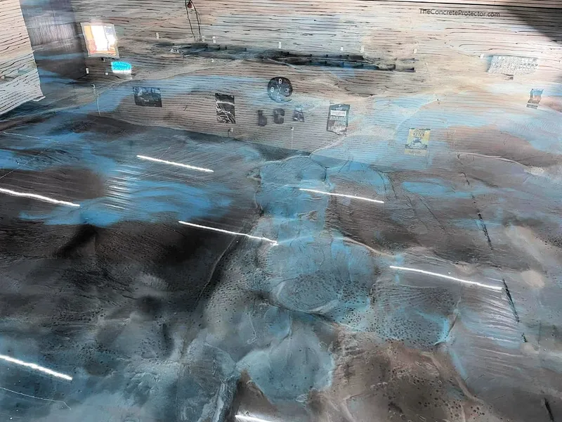 Metallic epoxy on a commercial space